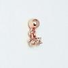 Less is more 14K gold twin drop flower earring & piercing