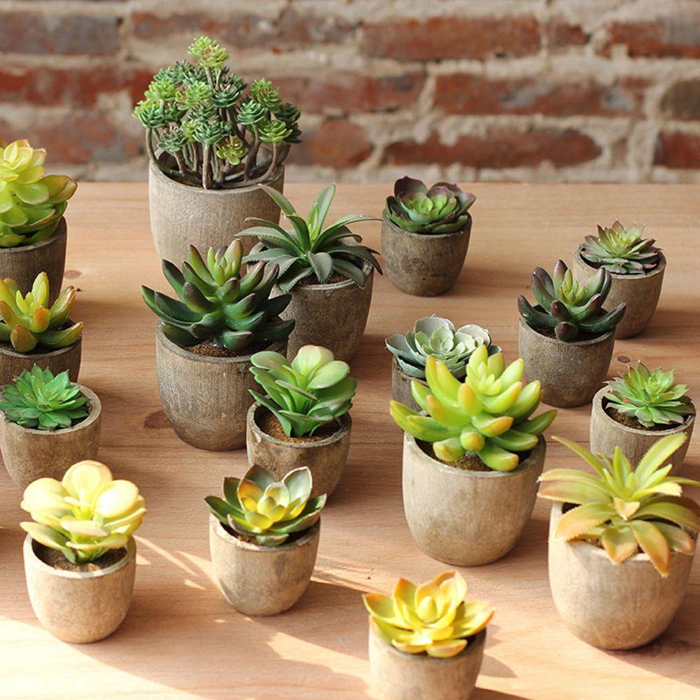 High Quality Home Decor Bonsai Fake Flowers Artificial Plants Succulents Floral Craft