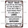 [MyPlate] Bathroom Rules Vintage Metal Sign Plaque Toilets Tin Sign Wall Decor For Pub Club Man Cave Bar Decoration Tin Plates