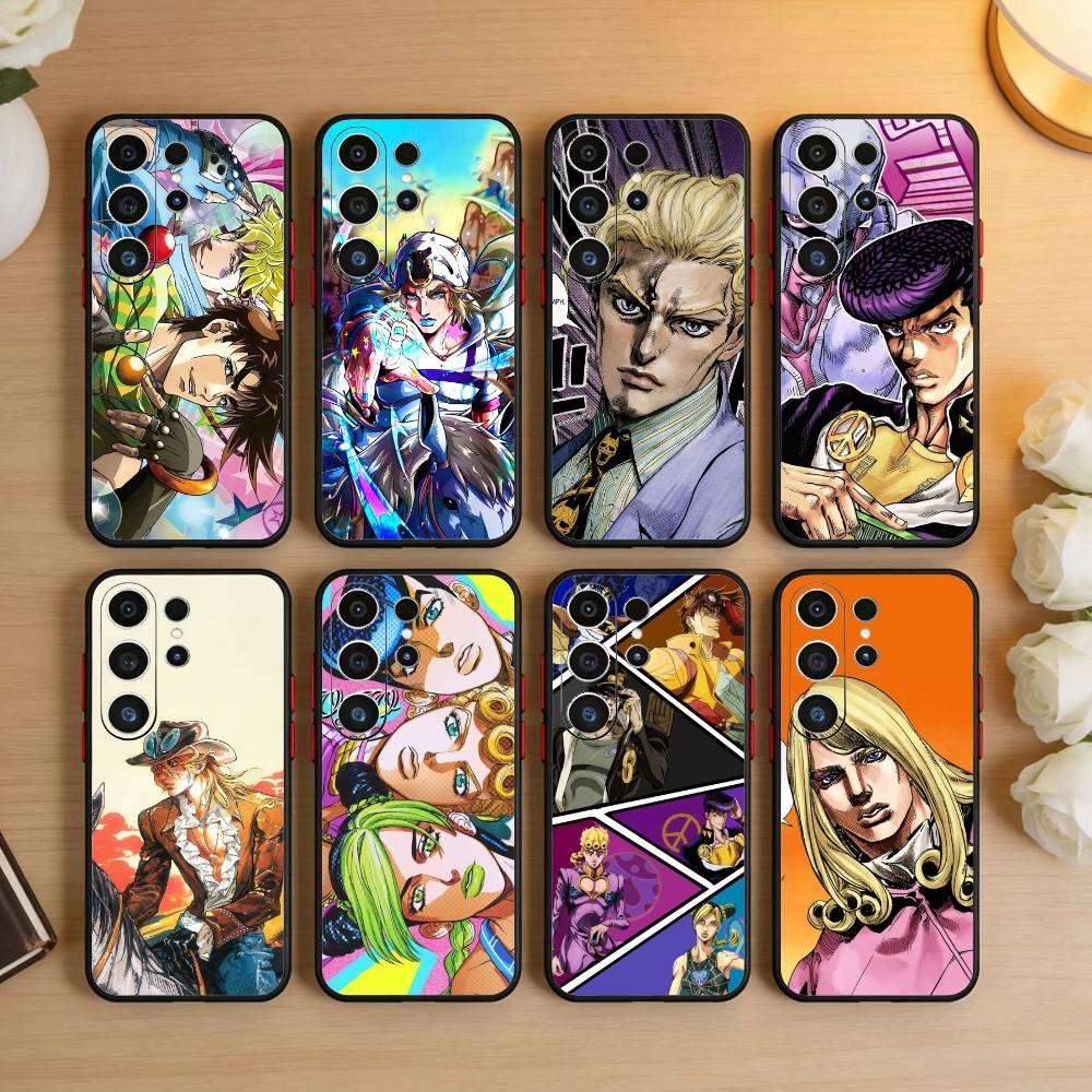 Чехол для телефона K-Anime Jojo's Bizarre Adventure для Samsung S26, S25, S24, S23, S22, S21, S20, Ultra, Plus, FE Черный Мягкий Чехол