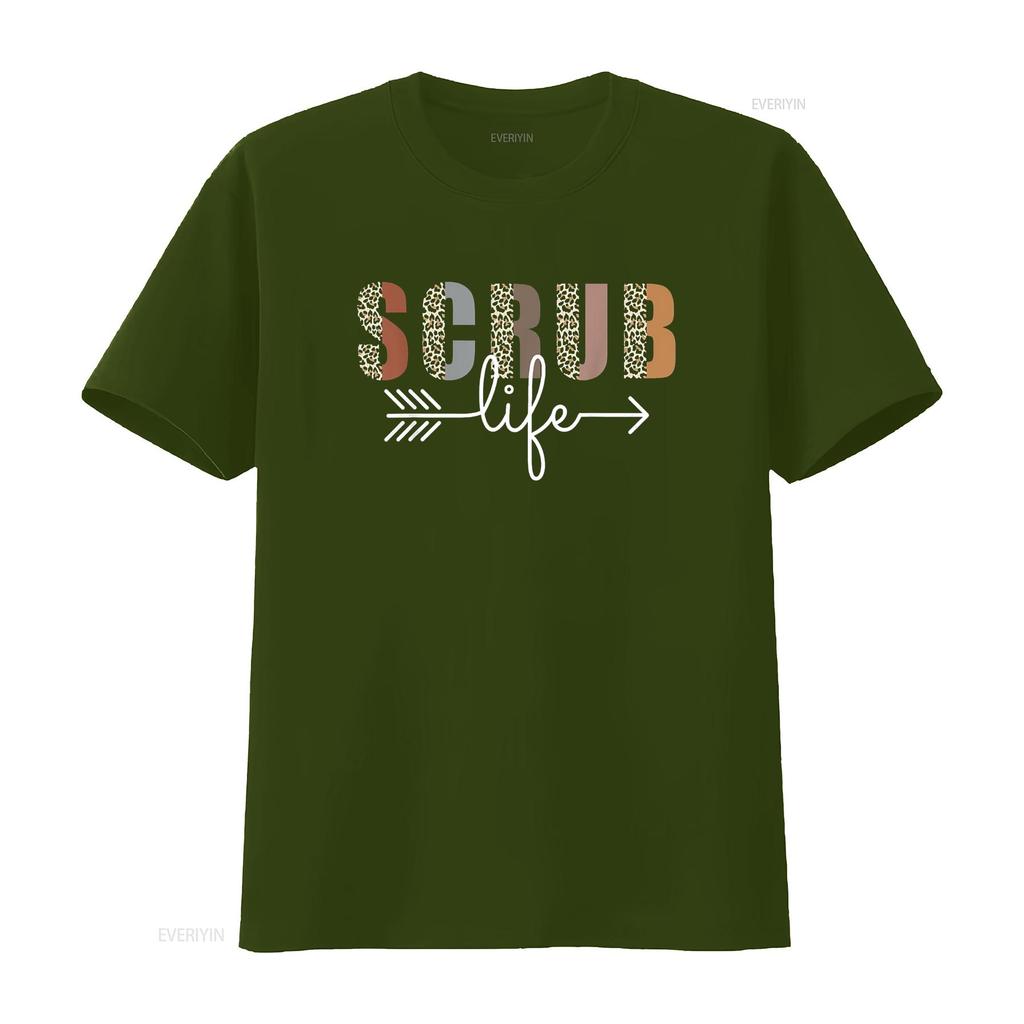 Nurse Leopard Scrub Life Nursing T Shirt Week vintage Washed Versatile fashion Slightly Soft Unisex designer clothes Stylish