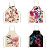 Фартук Красочный макияж, помада для ногтей, масло для ногтей, фартук с принтом, кухонный фартук, льняной фартук, водонепроницаемый бытовой чистящий инструмент