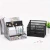 23*19.5*15.8cm1pc Desk Stationery&file Organizer Creative Metal Pen Holder with drawer,Five Grids Divided Storage Box,Office Organizing Acces.