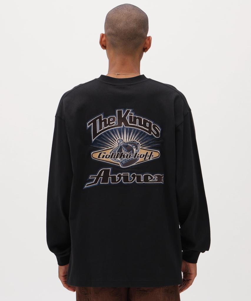 AVIREX GRAPHIC L/S T-SHIRT "THE KINGS" black 783-6130005
