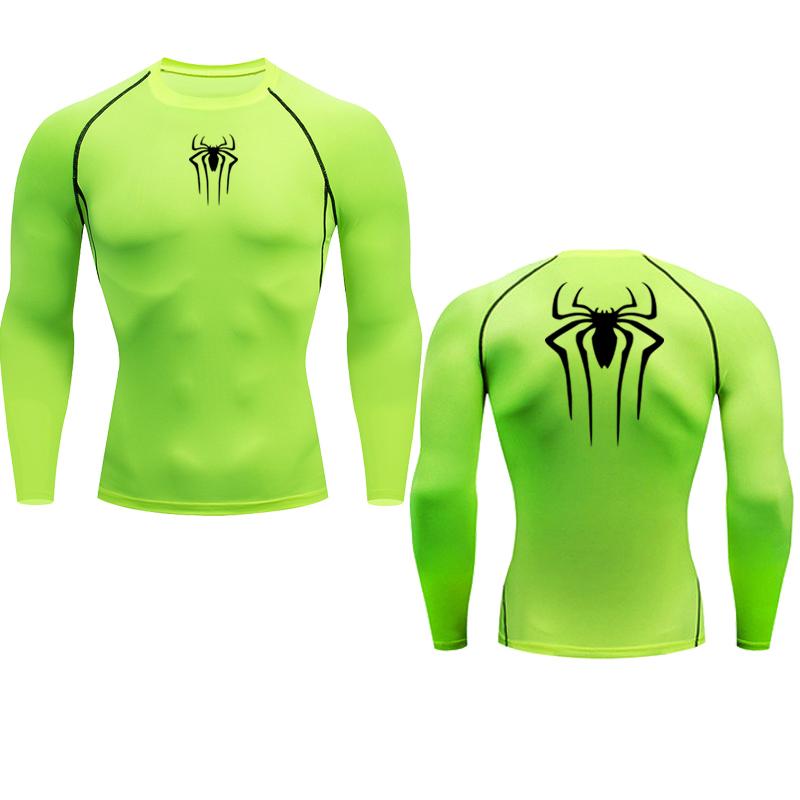 Printed Men's Athletic Compression Shirts Athletic Quick Dry Breathable Rash Guard Athletic Tight Workout Tops Summer Men