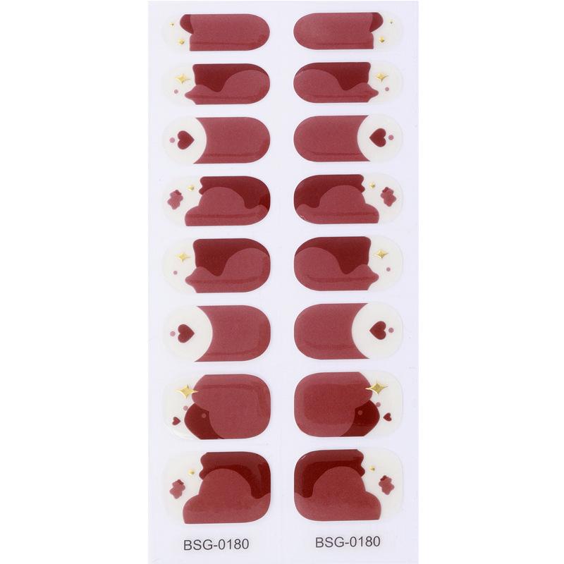 Наклейка для ногтей с рисунком 5D Полуотвержденная гелевая наклейка для ногтей декоративная Бронзовая