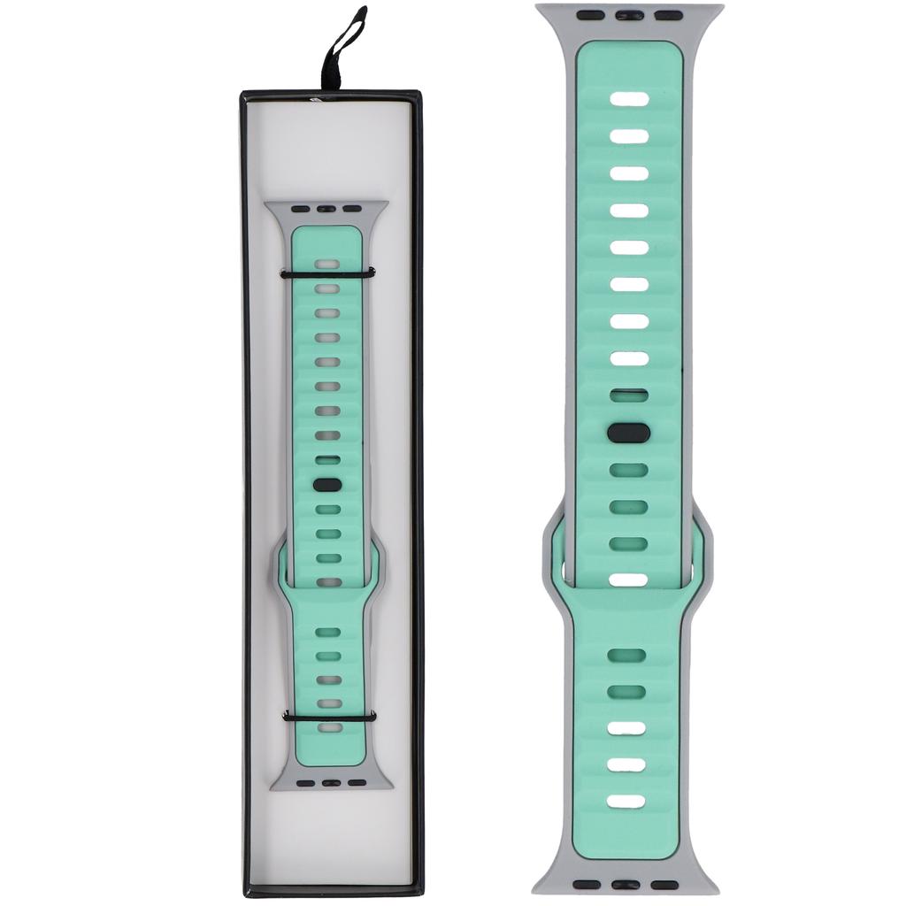 New GlacierX Silicone Retro Future Mint Moon Smartwatch Strap for Apple Watch 42/44/45/49mm Mint Gray