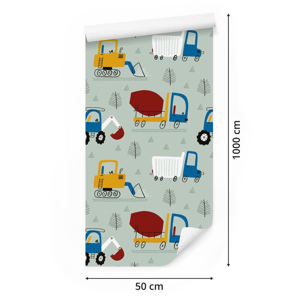 Machines with trees wallpaper for living room and bedroom 50x1000