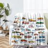 Cute Cars Theme Printed Blanket - Perfect for Couch, Bed, Travel & Outdoor Use | Machine Washable, Cozy & Durable.