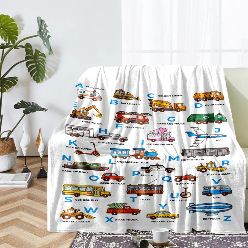 Cute Cars Theme Printed Blanket - Perfect for Couch, Bed, Travel & Outdoor Use | Machine Washable, Cozy & Durable.