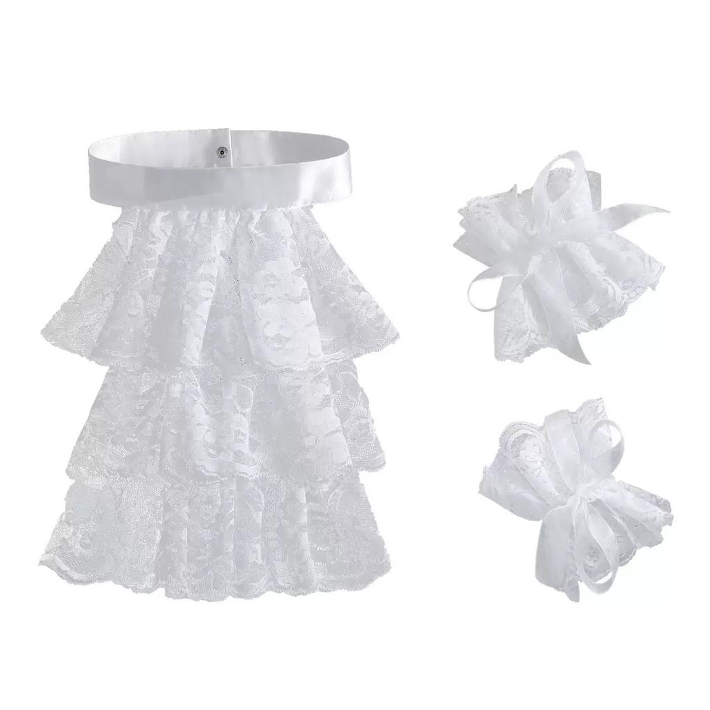 Women's Spring Fall Solid Colour Black White Layered Neck Ruff Collar Ruffled Collar Versatile Shirt Fashion False Collar