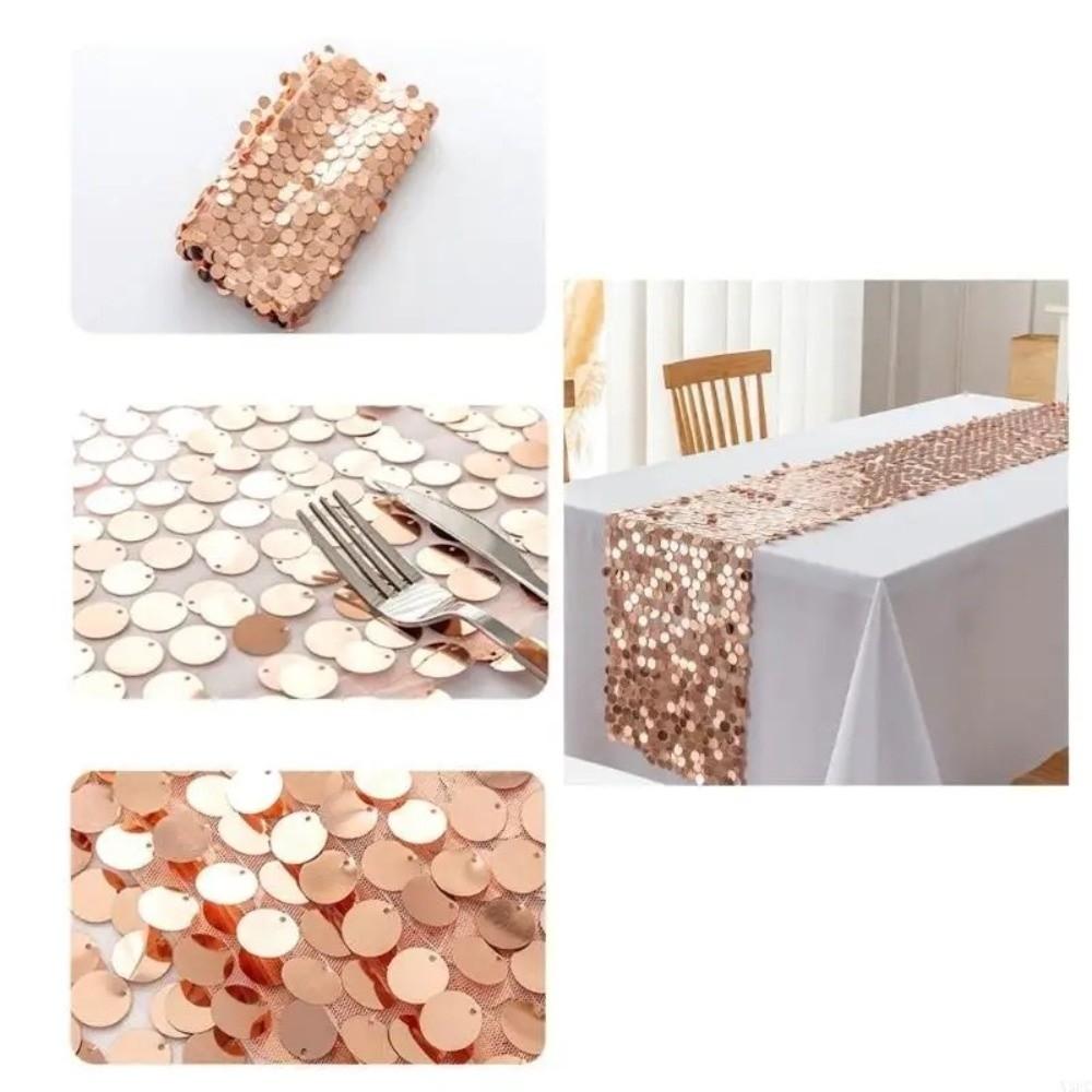 Sparkling Sequins Table Runner Luxurious Wedding Table Decoration Underwater Themed Parties