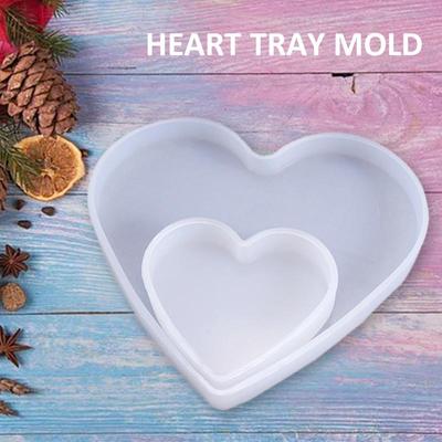 2 шт./компл. поднос для подставки в форме сердца, силиконовая форма, блюдо в форме любви, полимерная тарелка, ремесло «сделай сам»