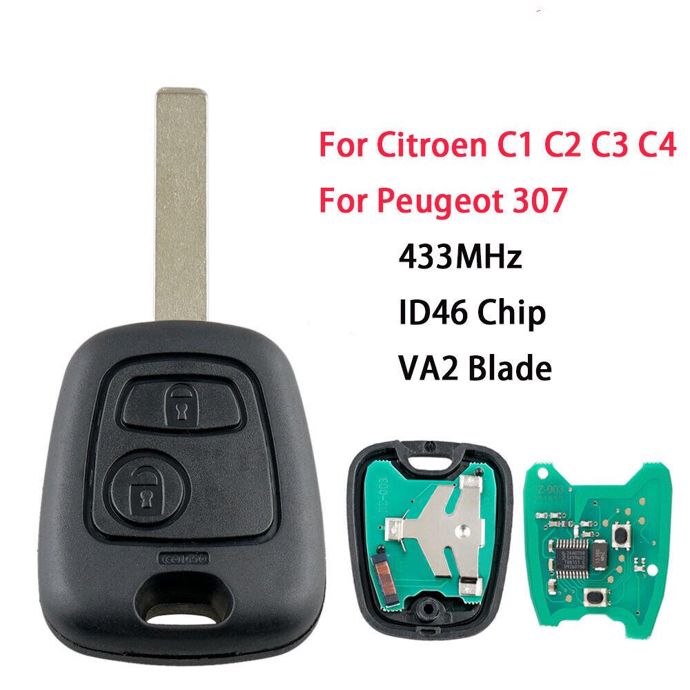 Для Peugeot 107 207 307 Citroen C1 2 кнопки автомобильный дистанционный ключ-брелок 433 МГц ID46 чип