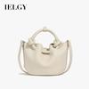Women's Fashion Pleated Beige Handbag, Popular Versatile Child and Mother Bag, One Shoulder Crossbody