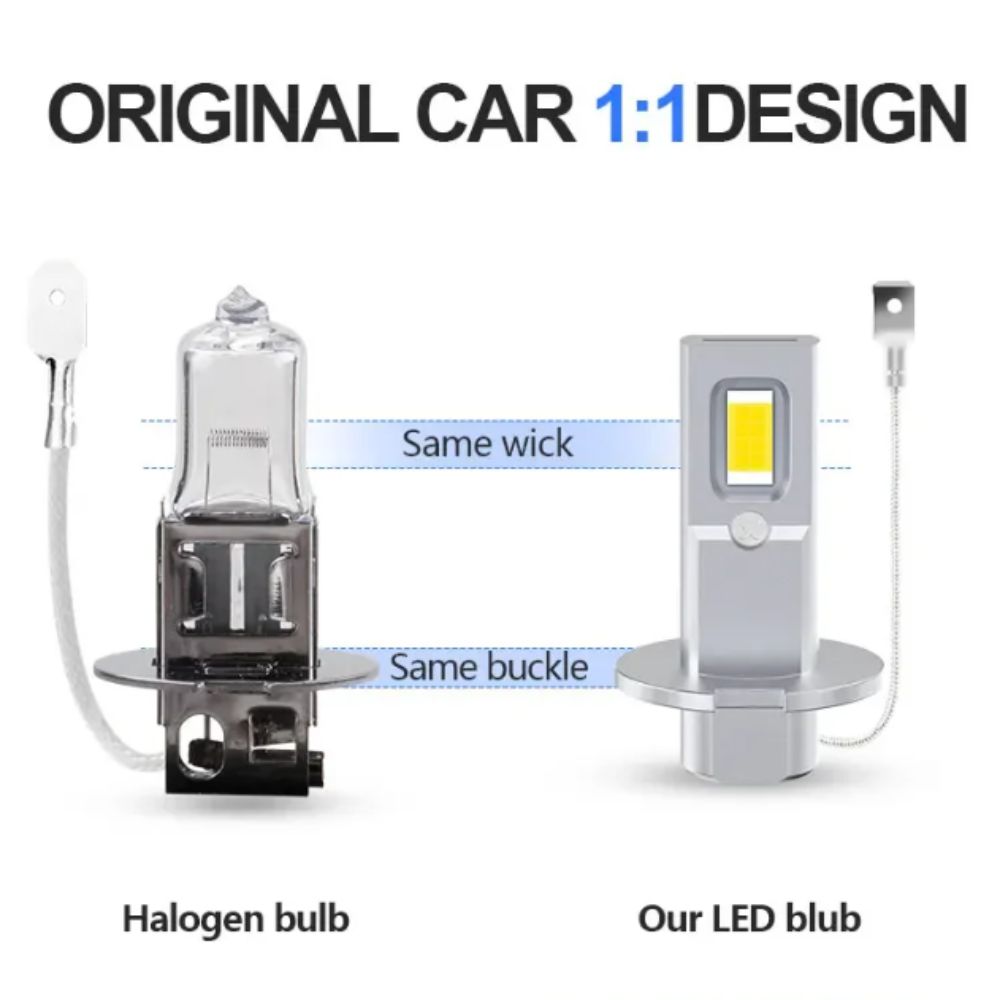 White Diode LED Headlight Aluminum Silver Automobile Headlamp Fog Lamps Motorcycle Foggers