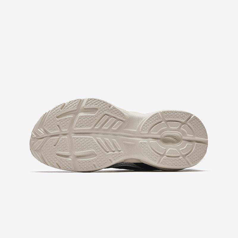 Anta Kids Synthetic Leather Trendy Versatile Lightweight Shock Absorbing Low Top Running Shoes Men Sneakers Silver Black A12445577N-2