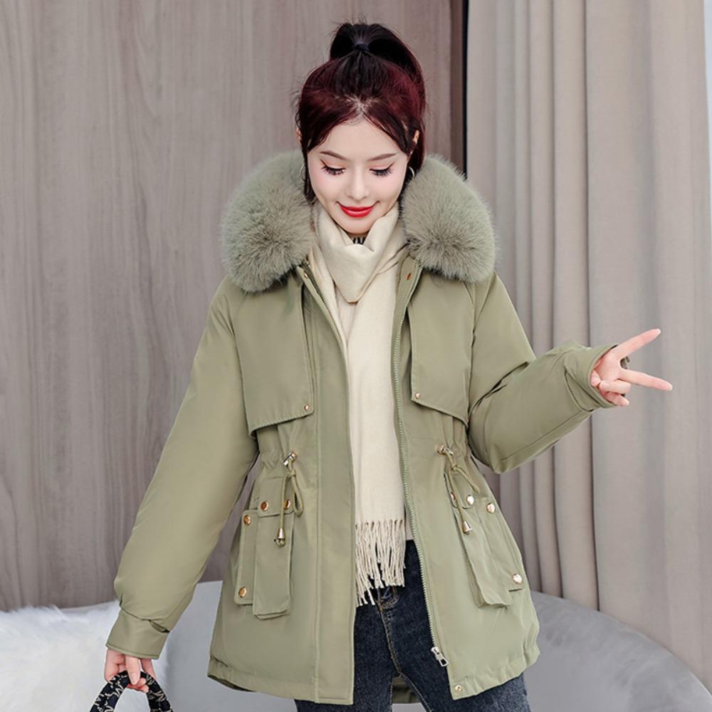 Это зимняя версия куртки Пай в корейском стиле, приталенная и элегантная, с толстым флисом и теплотой.