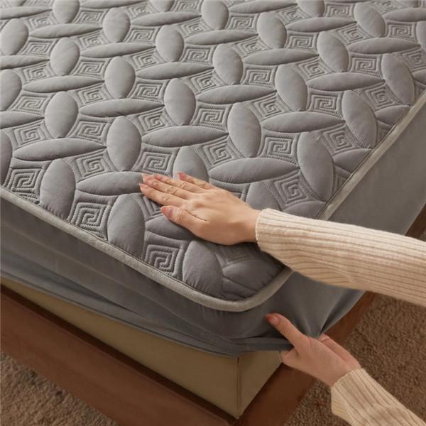 Утолщенный стеганый наматрасник, хлопковая зимняя теплая простыня на подкладке, простыни, нескользящий защитный чехол, эластичная простыня без наволочек