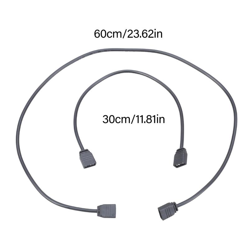 ARGB 5V 3Pin Extension Cable Durability for Desktop Fan and Color Lighting 30/60CM Length Optional