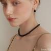Корейское элегантное минималистичное ожерелье из черного агата для женщин