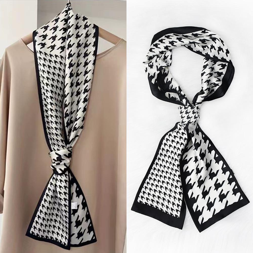 1 Pcs Horse Pattern Print Scarf Headband Neckerchief Foulard Female Hair Scarfs Neck Tie Skinny Scarves Soft Satin