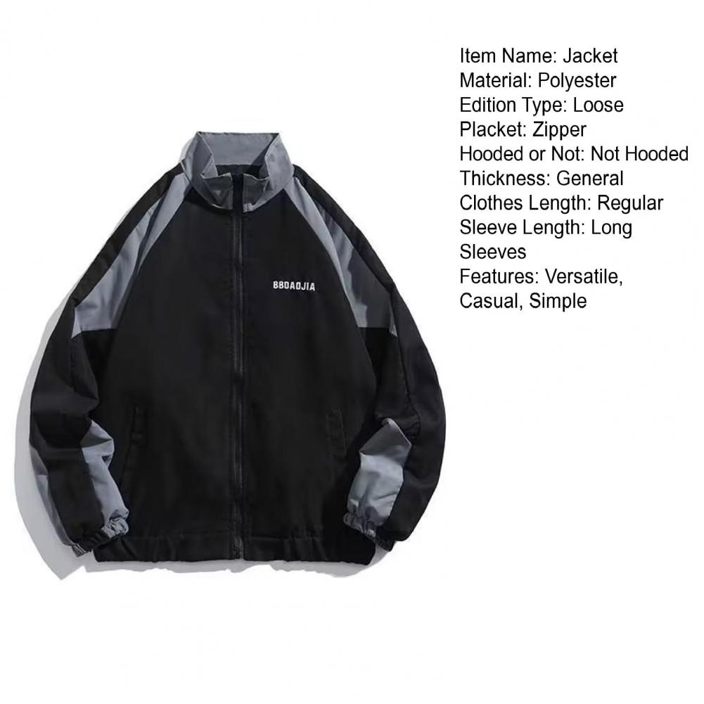 Куртка в стиле хип-хоп, ветровка, пальто в стиле пэчворк для женщин и мужчин, повседневная верхняя одежда на молнии с воротником-стойкой для активного отдыха на весну и осень