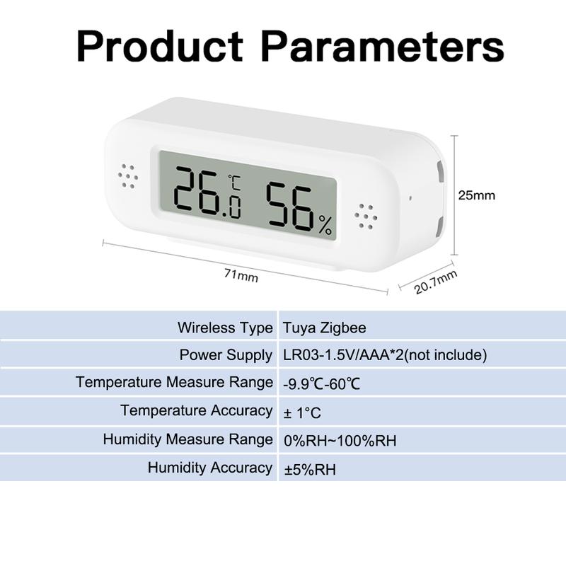 Tuya Zigbee 3.0 Temperature Humidity Sensor APP Remote Control Thermometer Hygrometer Work With SmartLife Alexa Zigbee2Mqtt ZHA
