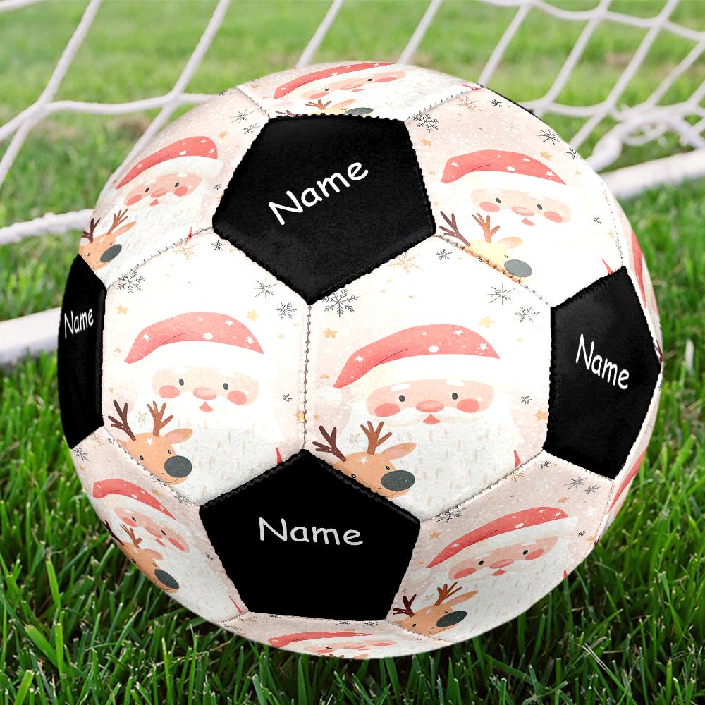 Custom Name Christmas Santa Claus Theme Size 5 Soccer Ball, Suitable for Both Indoor and Outdoor Matches, a Gift Suitable for Everyone.