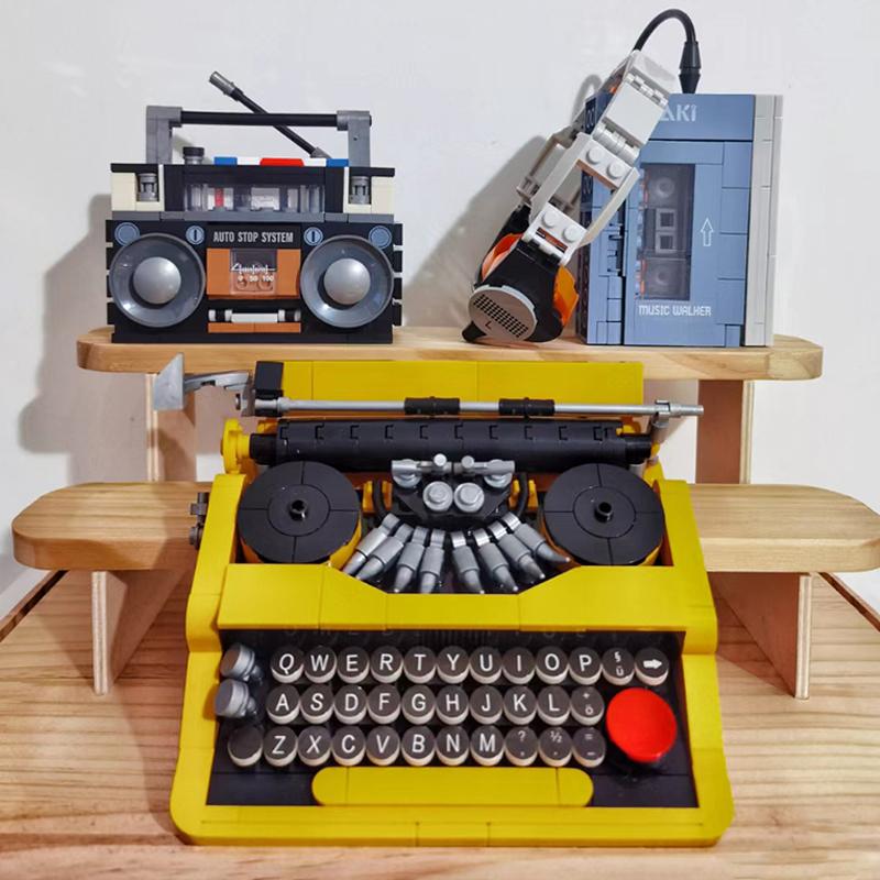 Ретро Цветной Телевизор Компьютер Музыка Walkman Игровая Консоль Радио Пишущая Машинка 3D Модель Мини Блоки Кирпичи Строительная Игрушка Без Коробки