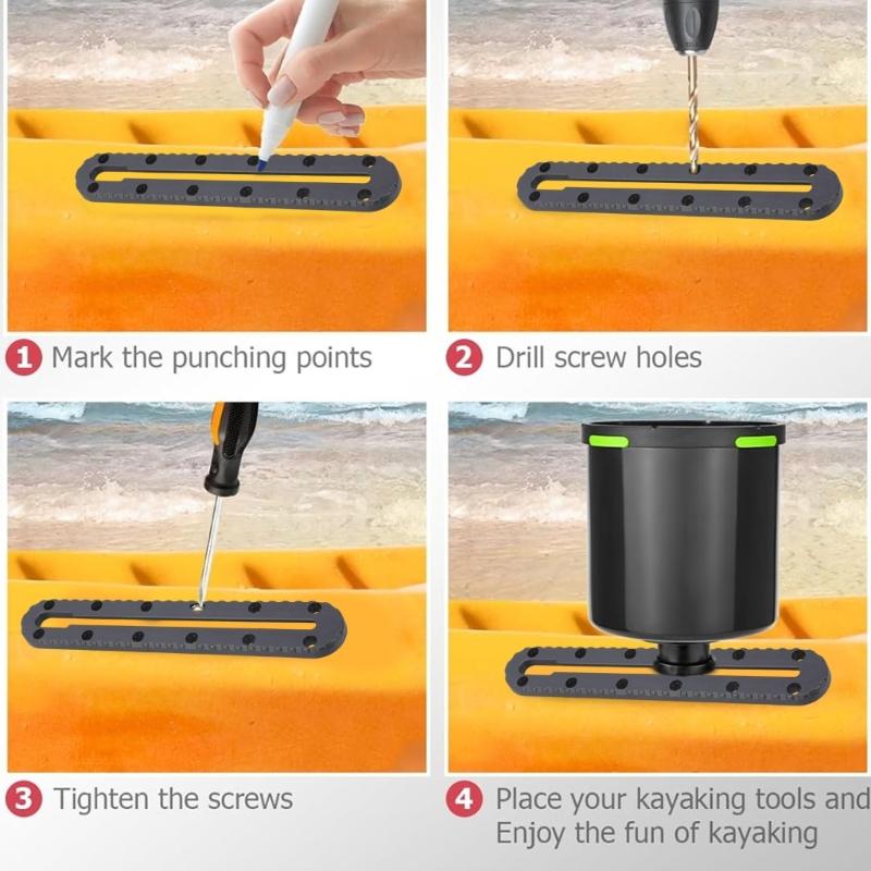 2Pcs Kayak Slide Track Rail Bracket Kayak Accessories Mount Track for Fishing Rod Holder, Fish Fider, Cup Holder