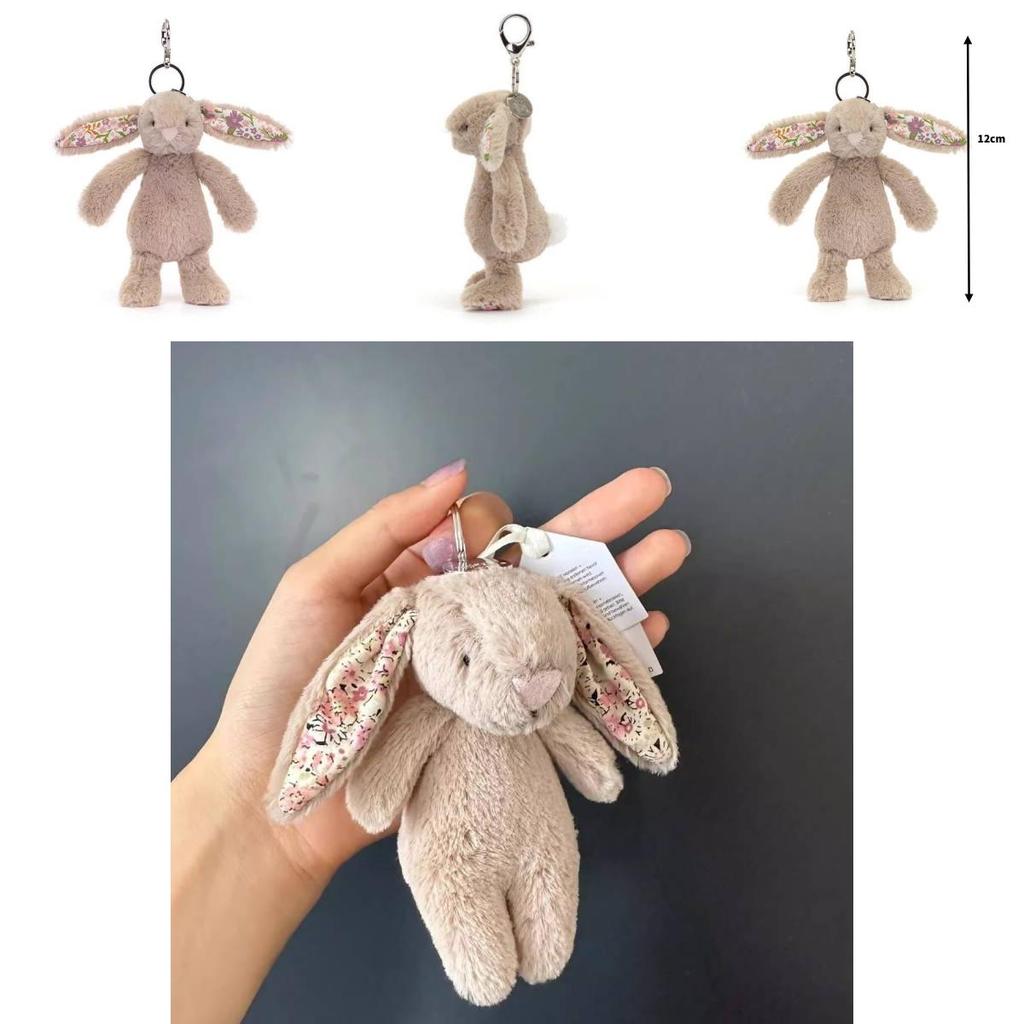 Плюшевый брелок-кролик Jellycat с цветочными ушками для подростков и молодых людей