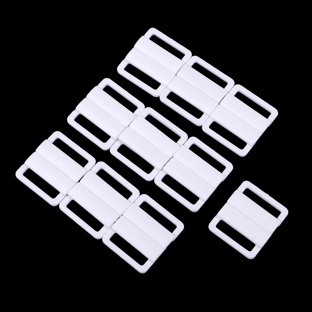 10 комплектов зажимов для бюстгальтера, купальников, кликеров, бикини, застежка спереди, зажимы с пряжкой, белые