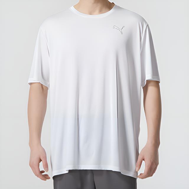 Puma Футболка с круглым вырезом и коротким рукавом, мужская, белая 587212-02