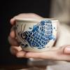 1 шт. китайская чашка для чая в виде рыбы ручной работы, ретро-керамическая чаша для чая, мастер-чашка, портативная чашка для медитации, аксессуары для чайного сервиза