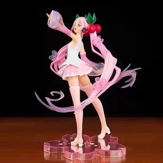 High-Quality Sakura Hatsune Miku PVC Doll with Decorative Chassis Ornaments