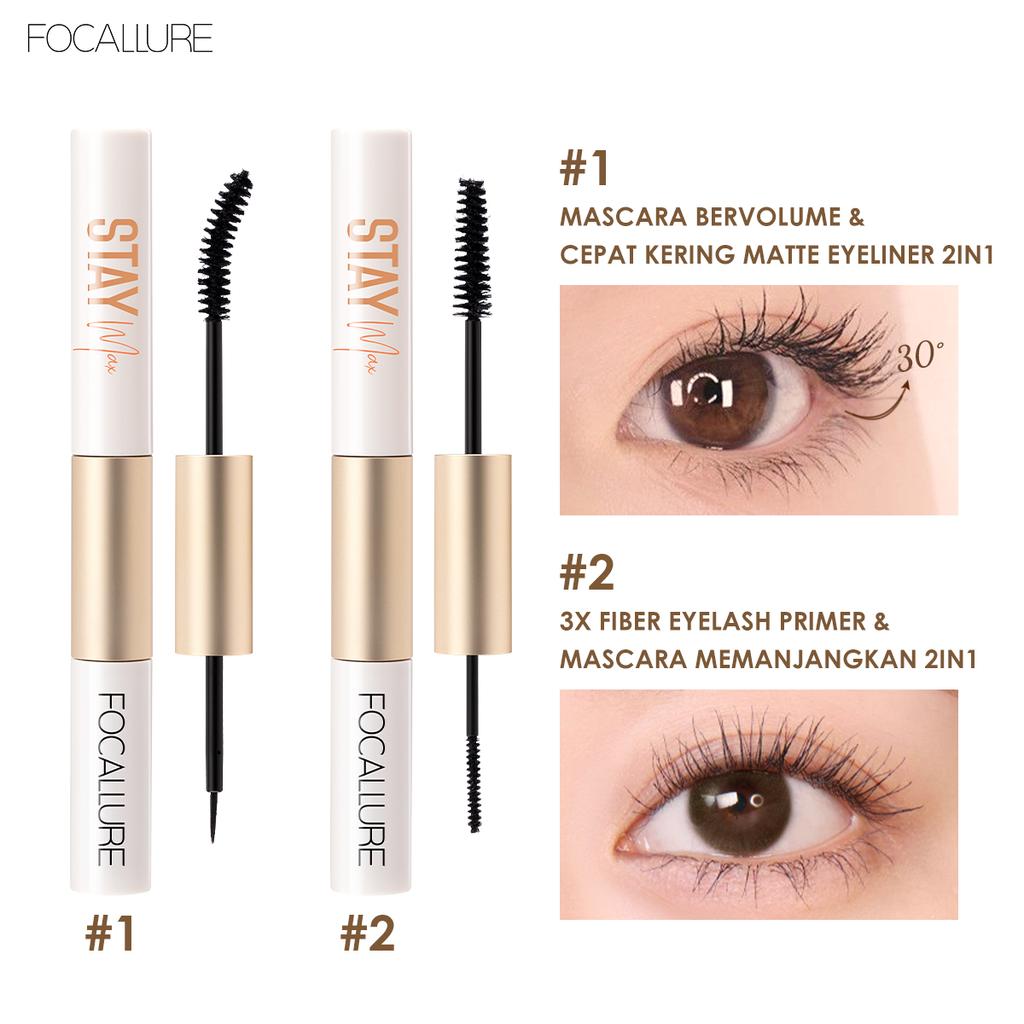 Focallure 2 в 1 3D шелковая тушь для ресниц водостойкая черная подводка для глаз удлиняющая основа для ресниц завивка ресниц макияж косметика