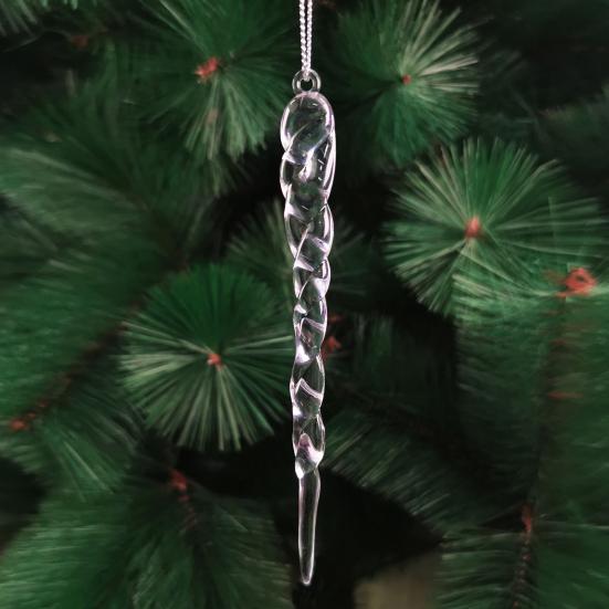 30 шт., украшение в виде сосульки на рождественскую елку, прозрачная акриловая рождественская елка, искусственная хрустальная сосулька, подвесное украшение для праздника, зимней вечеринки, декоративный кулон