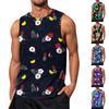 Летний мужской однотонный поглощающий пот дышащий жилет без рукавов с принтом и расширяющимся плечом