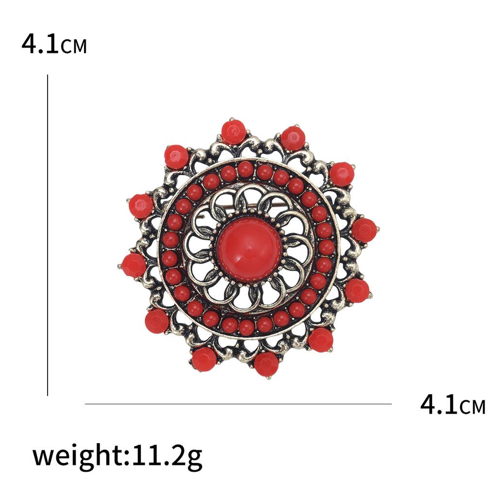 Middle Eastern Turkish Vintage Hollow Rhinestone Brooch Temperament Bohemian Jewelry Pin