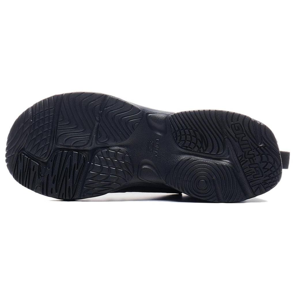 Li-Ning Defender Нескользящие износостойкие повседневные туфли средней высоты мужские туфли черные AGLT127-1