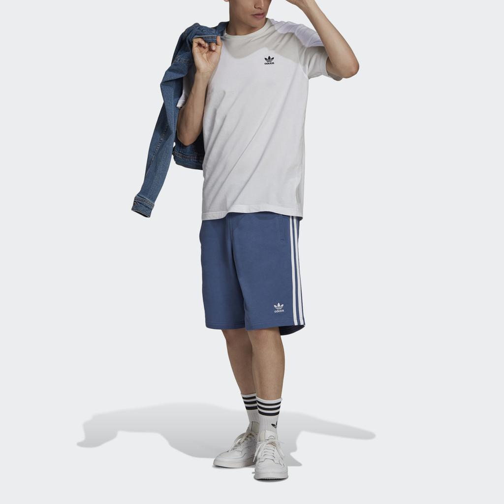 Adidas Мужские шорты с вышивкой в три полоски Originals Trefoil, синие GN4474