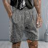 Мужские повседневные шорты средней посадки с эластичной резинкой на талии, длиной до колена, с карманами, блестящие пайетки, свободные шорты