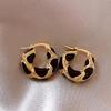 Stainless Steel Hoop Earrings for Women Girls Trendy Elegant Enamel Ear Loops Wedding Accessories Creative Jewelry Gifts