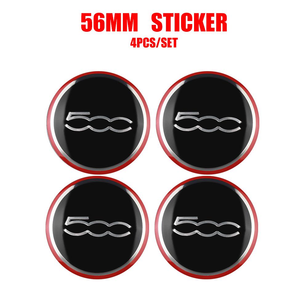 GGBFQ1 4PCS 56MM Car Wheel Center Hub Cap Rim Sticker Scorpion Decal Accessories For Fiat 500 Abarth Uno 600 Cross Fiorino Grande Panda