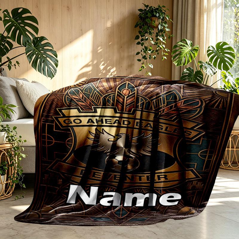 Custom Name Personalized Go Ahead Eagles Print Blanket, Home Decor, Bedroom, Sofa, Camping, Couch, Gifts for Birthday Christmas