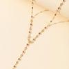 Bohemian Colorful Glass Long Y-Shaped Necklace Metal Body Collarbone Color Holiday Gold Gifts S T2Y0