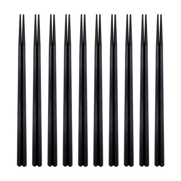 Kitchen King PBT Pastel Antibacterial Chopsticks, Black, 10 Pieces, Korean Popular Tableware