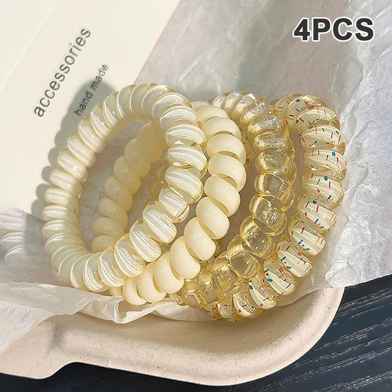4/10Pcs Korean High-Quality Grape Coconut Polka Dot Hair Band Fresh And Versatile Hair Rope Hair Band Hair Accessories