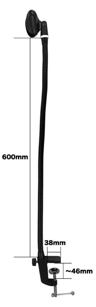 CUSTOMTRY Dynamic Microphone KC Gooseneck Fixed Tabletop Microphone Stand Set Black & (CM-2000 Black) + MDS-4/BK